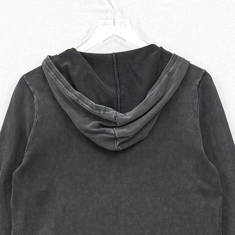 Barefoot Dreams Hoodie Women Small Black Pullover Acid Wash Cotton Knit - Picture 8 of 14